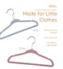 Ash Grey Premium Velvet Kids Hangers with Non-Slip Surface, 360 Swivel Hook, Slim Ergonomic Design