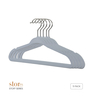 Ash Grey Premium Velvet Kids Hangers with Non-Slip Surface, 360 Swivel Hook, Slim Ergonomic Design