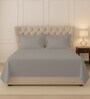 Ash Grey Solid 400 TC Cotton King Sized Bedsheet with 2 Pillow Covers