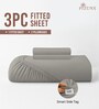 Ash Grey Solid 400 TC Cotton King Sized Fitted sheet with 2 Pillow Covers