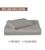 Ash Grey Solid 400 TC Cotton Single Sized Bedsheet with 1 Pillow Cover