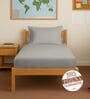 Ash Grey Solid 400 TC Cotton Single Sized Fitted sheet with 1 Pillow Cover