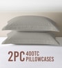 Ash Grey Solid 400 TC Cotton Standard Sized 2 Pillow Covers