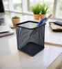 Ash Grey Square Metal Mesh Pen Stand