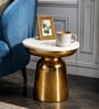 Ashby End Table In Golden Finish with Marble Top