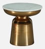 Ashby End Table In Golden Finish with Marble Top