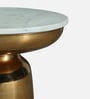 Ashby End Table In Golden Finish with Marble Top
