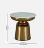 Ashby End Table In Golden Finish with Marble Top