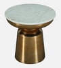 Ashby End Table In Golden Finish with Marble Top