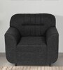 Ashen Fabric 1 Seater Sofa in Charcoal Grey Colour