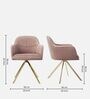 Asher Fabric Arm Chair In Prink Colour