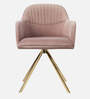 Asher Fabric Arm Chair In Prink Colour