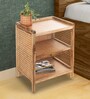 Asher Cane End Table in Light Wooden Finish
