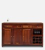 Ashley Sheesham Wood Bar Cabinet in Walnut Finish