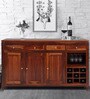 Ashley Sheesham Wood Bar Cabinet in Walnut Finish