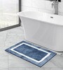 Ashley Blue Polyester Machine Made 60x40 cm Bath Mat