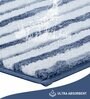 Ashley Blue Polyester Striped 60x40 cm Bath Mat