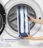 Ashley Blue Polyester Striped 60x40 cm Bath Mat