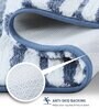 Ashley Blue Polyester Striped 60x40 cm Bath Mat