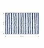 Ashley Blue Polyester Striped 60x40 cm Bath Mat