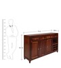 Ashley Sheesham Wood Bar Cabinet in Walnut Finish