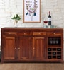 Ashley Sheesham Wood Bar Cabinet in Walnut Finish