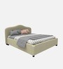 Ashley Velvet Queen Size Bed in Beige Colour