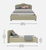 Ashley Velvet Queen Size Bed in Beige Colour