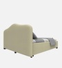 Ashley Velvet Queen Size Bed in Beige Colour
