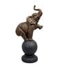 Baby Elephant Sitting on Ball (Grey & Gold, 26.7cm)