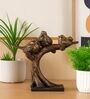 Decorative Bird Showpiece Standing On Tree (Brown, 26.6cm)