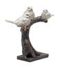 Decorative Bird Showpiece Standing On Tree (White & Brown, 26.6cm)