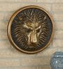 Lion Head Wall Art Showpieces (Black & Gold, 26.7cm)