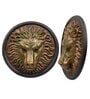 Lion Head Wall Art Showpieces (Black & Gold, 26.7cm)