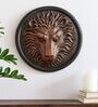 Lion Head Wall Art Showpieces (Golden & Brown, 26.7cm)