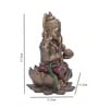 Lord Ganesha Idol Sitting on Lotus Decorative Showpiece   Brown & Red, 17.5cm