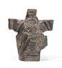 Modern Stone Finish Martial Art Sculpture Figurine, (Gold, 26.5cm)