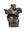 Modern Stone Finish Martial Art Sculpture Figurine, (Gold, 26.5cm)