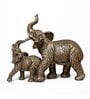 Mom and Baby Elephant Resin Animal Figurine (Gold, 25.5cm)
