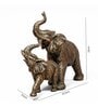 Mom and Baby Elephant Resin Animal Figurine (Gold, 25.5cm)