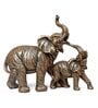 Mom and Baby Elephant Resin Animal Figurine (Gold, 25.5cm)