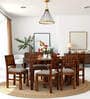 Ashoka 6 Seater Dining Table Set In Brown
