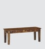 Ashoka Sheesham Wood 6 Seater Dining Table Set With Bench Sheesham In Brown