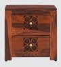 Ashoka Wooden Bedside Table In Brown Colour