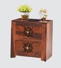Ashoka Wooden Bedside Table In Brown Colour