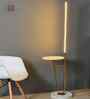 Ashton Inbuilt Led Gold Finish Metal Shelf Floor Lamp With White Colour Shade Ashton Inbuilt Led Gold Finish Metal Shelf Floor Lamp With White Colour Shade