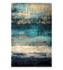 Blue Abstract Wool 5 ft x 7 ft Hand Tufted Carpet