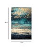 Blue Abstract Wool 5 ft x 7 ft Hand Tufted Carpet