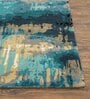 Blue Abstract Wool 5 ft x 7 ft Hand Tufted Carpet