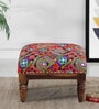 Asita Fabric Foot Stool in Provincial Teak Finish